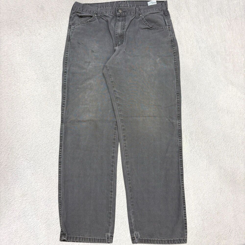 Vintage Dickies Carpenter Pants Mens 34x30 Gray Cotton Duck Canvas Utility Work